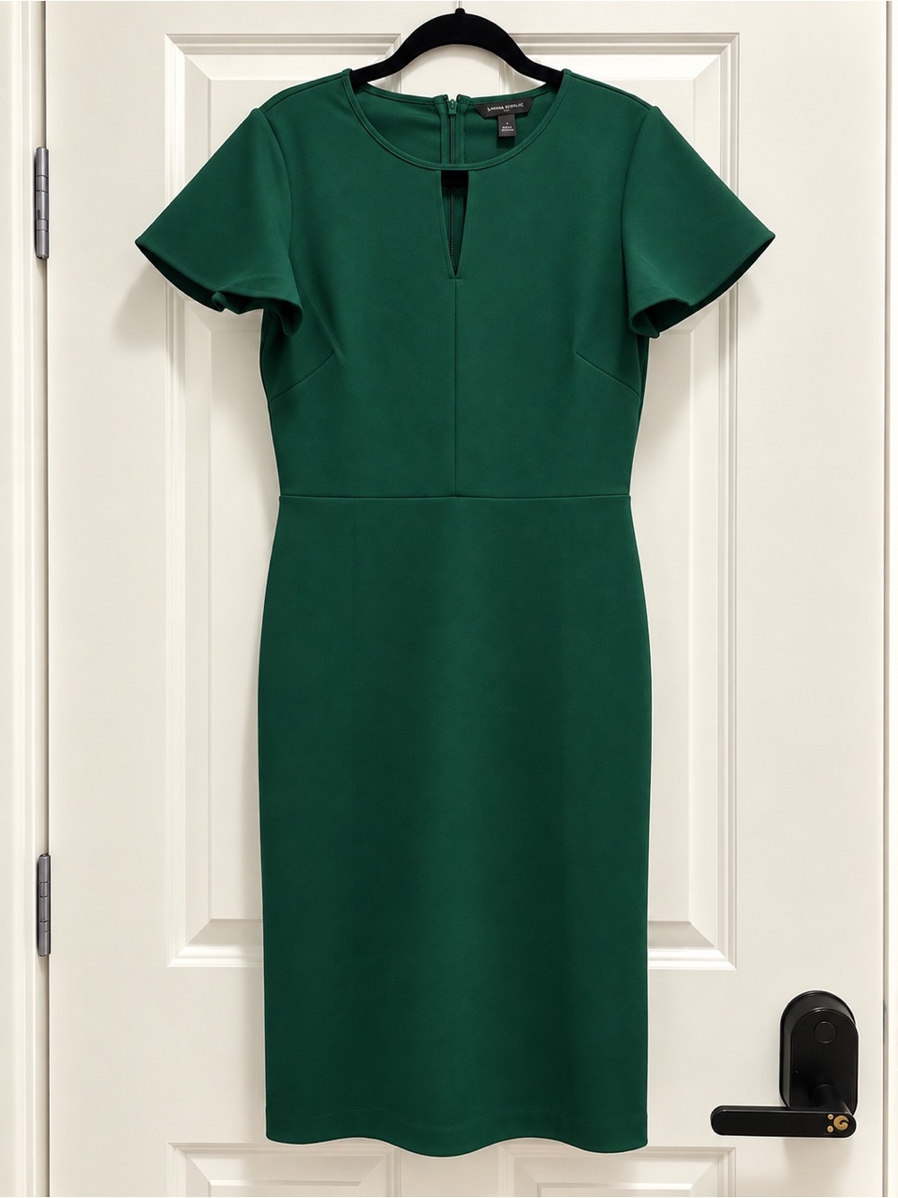 Banana Republic Emerald Green Sheath Midi Dress Size 8 Work Cocktail